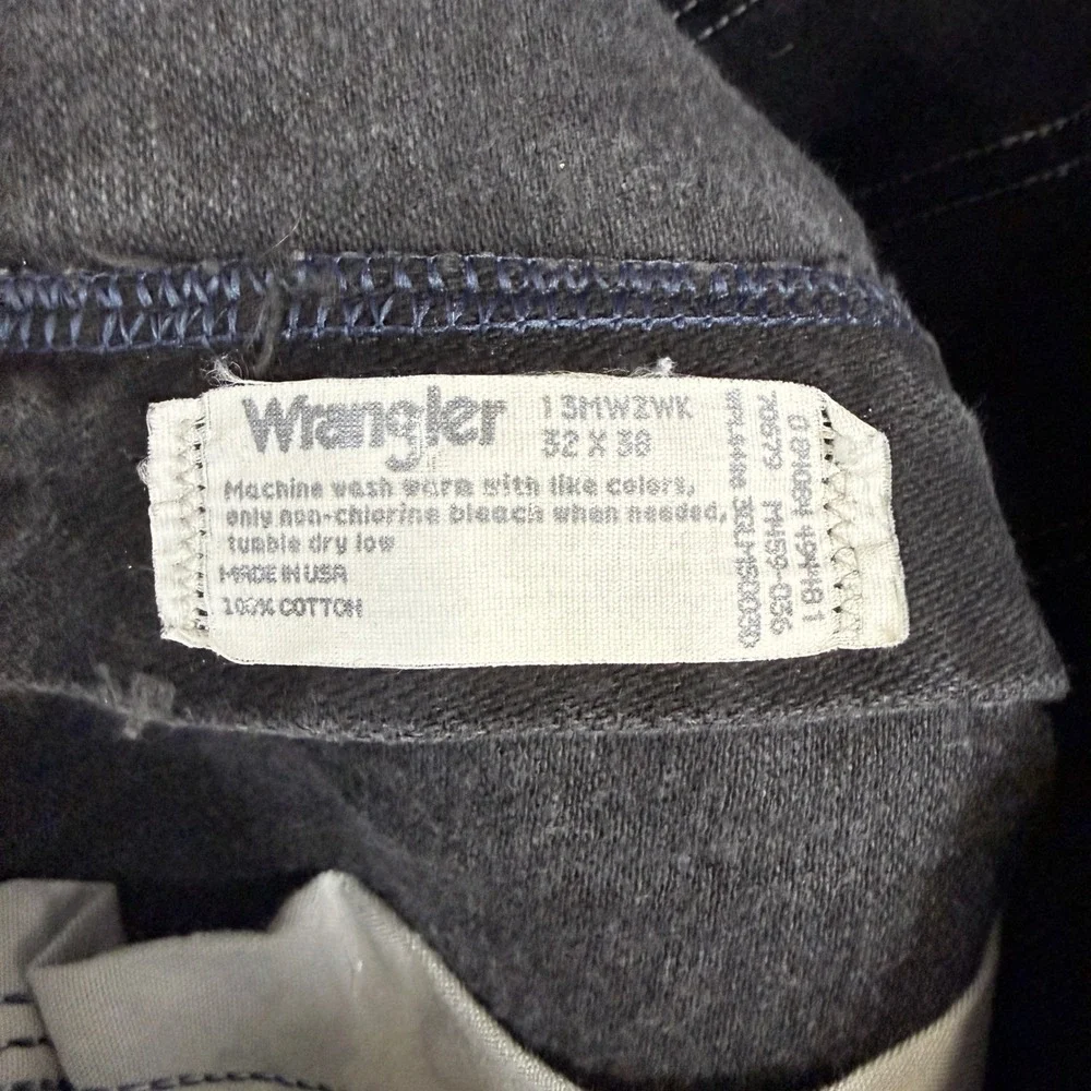 Vintage Wrangler 13MWZWK Cowboy Cut Jeans Mens 32x36 Faded Black Made in USA